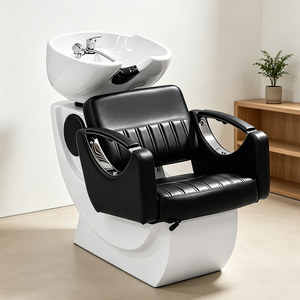 Nuevo Modelo de Sillón de Peluquería Comercial Moderno con Asiento de Cuero, Esponja de Alta Densidad y Lavacabezas de Cerámica - Product Image 5