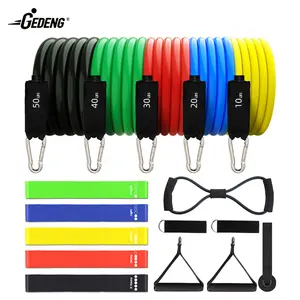 GEDENG 2023 Hotsale Workout 11pcs Resistance Bands Set Exercise Bands Eith Door Anchor Strength Training Resistance Band With H