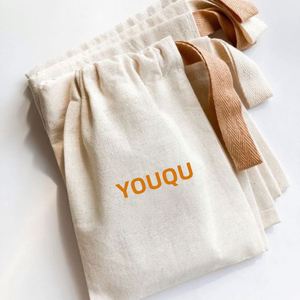 Sacs en coton robustes à cordon coulissant, motif lettres, taille personnalisable pour usage quotidien, voyages, cadeaux, courses, activités de plein air - Product Image 1