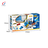 Chengji Jouet de piste d'avion transformable avec voitures coulissantes, Nouveaux jouets éducatifs pour enfants sur le thème des transports aériens