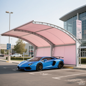 헤비 듀티 휴대용 차고 보관 텐트 베이지 UV 보호 PVC 캐노피 커버 주차장 용 스틸 간이 차고 자전거 금속 자동차 - Product Image 1