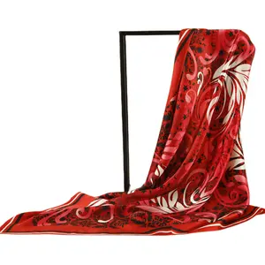 ホット販売ファッションレディースラージラグジュアリーデザイナーデジタルシルクプリントヘッドシルクスカーフショール女性用ギフト