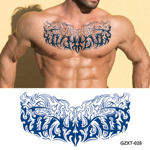 Autocollant de tatouage bleu semi-permanent pour la poitrine, imperméable, temporaire, réaliste, grands tatouages amovibles, <span class=keywords><strong>sexy</strong></span>, pour la poitrine et la taille - Product Image 2