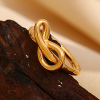 Dreamshow Bow Jewelry Chevalière Bague en plaqué or 18 carats Bague étanche en acier inoxydable