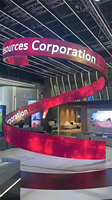 Écran LED flexible P1.86 le plus vendu pour l'intérieur, mur vidéo LED incurvé mural, écran LED circulaire pour salle d'exposition