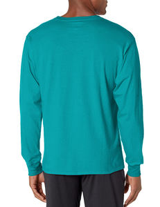 เสื้อเชิ้ตแขนยาวสีเขียวอ่อนสำหรับผู้ชาย ผ้าฝ้ายแห้งเร็ว เป็นมิตรกับสิ่งแวดล้อม ราคาถูก รับผลิตแบรนด์ของคุณเอง - Product Image 6