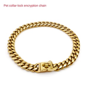 <span class=keywords><strong>Collare</strong></span> per Cani Personalizzato di Lusso in Acciaio Inossidabile Resistente, Larghezza 14mm, Placcato Oro, Design Resistente ai Morsi per Cani di Taglia Grande - Product Image 2