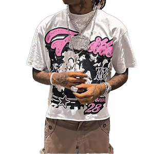 T-shirt en coton à manches courtes pour homme, col rond, 100% coton, logo personnalisé imprimé, vente en gros - Product Image 1
