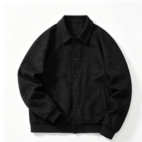 Blouson Bomber Homme en Daim à Col Montant, Fermeture Éclair, Design Patchwork, Imperméable, Coupe-Vent, Coupe Décontractée, Vêtement d'Extérieur Décontracté pour l'Automne