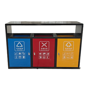 Garbage <strong>Bin</strong> Box 3 <strong>Bins</strong> <strong>Cover</strong> Steel Professional Manufacture Custom Three Separate Waste <strong>Bins</strong> for Sale - Product Image 2