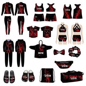Uniformes de cheerleading personnalisés sublimés avec strass, fabrication OEM, faible MOQ, conception gratuite, livraison rapide, compétition scolaire - Product Image 1
