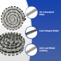 Chaîne de convoyeur à rouleaux en acier moulé, style très demandé, personnalisée, en métal inoxydable, entraînement par chaîne sans effort, marque ZD 29.4