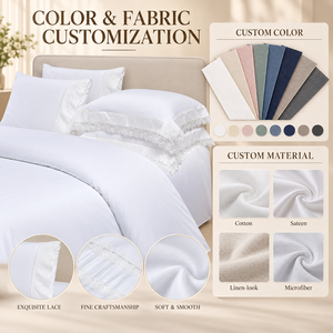 Ensemble <span class=keywords><strong>de</strong></span> literie d'hôtel 5 étoiles sur mesure OEM, 100% coton satiné, broderie, résistant aux plis, lavable en machine, <span class=keywords><strong>housse</strong></span> <span class=keywords><strong>de</strong></span> <span class=keywords><strong>couette</strong></span> - Product Image 2