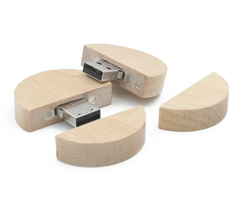 Pendrive Usb 2,0 de madera con forma redonda, memoria Usb con Logo grabado, regalo promocional al mejor precio