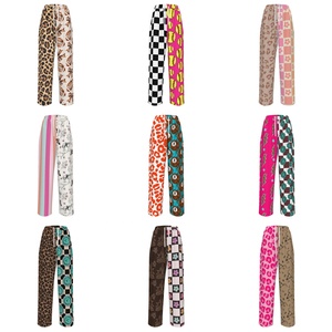 <span class=keywords><strong>Pantalon</strong></span> décontracté taille haute à jambe <span class=keywords><strong>large</strong></span> et coupe droite imprimé, design fendu, drapé, pour <span class=keywords><strong>femme</strong></span>, vente en gros personnalisée - Product Image 3
