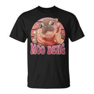 Camiseta Baby Hippo Moo Deng unisex para adultos, talla S, M, L, XL, XXL, camiseta con estampado gráfico - Product Image 1
