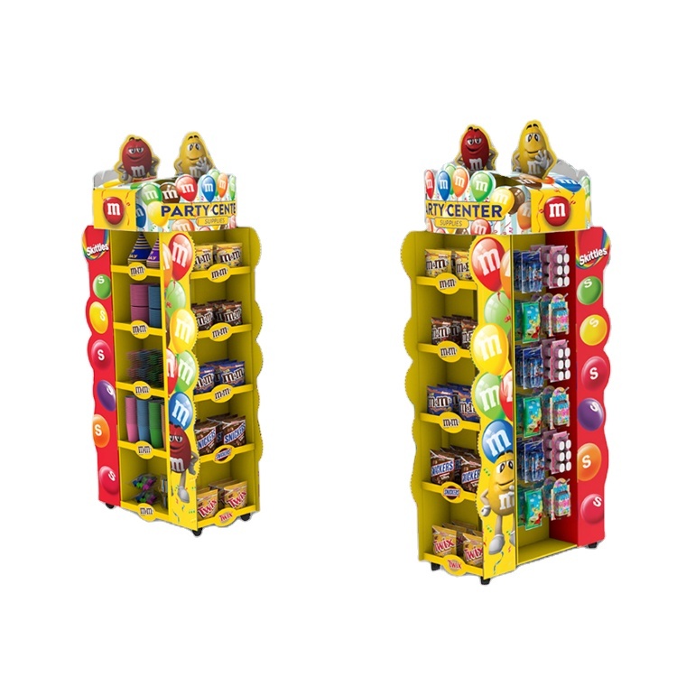 Customized Candy Store Snack Display Stand with Removable Metal Trays for Supermarket Shelves — view 4
