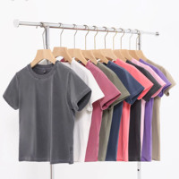 T-shirts vintage courts pour femmes en coton pur 240 g/m² de haute qualité, coupe classique, décontractés, avec logo imprimé – Vente en gros