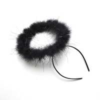 Fournitures de fête d'aishion, Costume d'halloween, personnalisé, BSCI, fournitures de Festival, Halo marabout, bandeau, paillettes noires, plumes, ailes d'ange