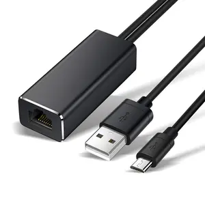 谷歌Chromecast音频电视棒Chromeca USB微型网卡带电源的usb至RJ45以太网适配器