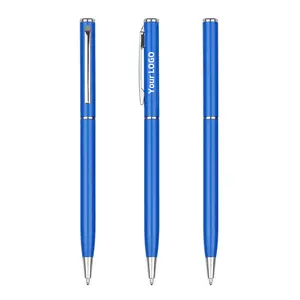 Custom Promotional Logo Cheap Gold Rubber Finished Soft Hotel Square Ball Pen In Stock