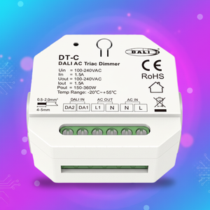 JIUAN DT-C Interrupteur à bascule DALI AC Triac 1 canal <span class=keywords><strong>pour</strong></span> contrôler le <span class=keywords><strong>variateur</strong></span> <span class=keywords><strong>LED</strong></span> avec gradation à 256 niveaux <span class=keywords><strong>pour</strong></span> lampes <span class=keywords><strong>LED</strong></span> dimmables AC100-240V - Product Image 1