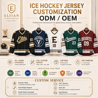 Jersey Latihan Hoki Es dengan Pola dan Warna Nama serta Nomor yang Dapat Dipersonalisasi untuk Tim Klub Remaja dan Dewasa, Grosir dan Pesanan Tim