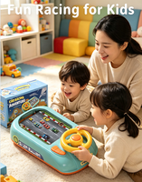 Jouet simulateur de course de voiture pour enfants avec volant, jeu éducatif d'aventure de course de voitures électroniques pour les tout-petits
