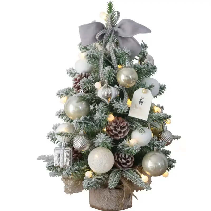 Nuovo desktop pvc albero di natale casa regalo di natale 60CM piccoli ornamenti regalo piccolo mini albero incandescente