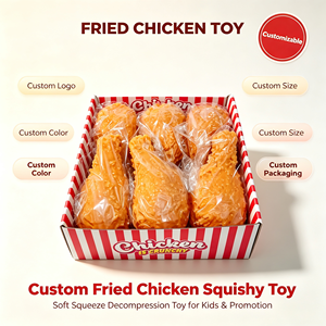 Juguete Antiestrés de PU con Forma de Muslo de Pollo Frito, Personalizable con Logotipo, Color y Tamaño, Empaque Personalizado, Juguete Sensorial de Compresión de Ascenso Lento, OEM ODM - Product Image 1