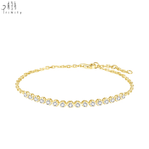 Bracelets ajustables pour femmes, très populaires, en or massif 18 carats, avec diamants naturels, chaîne à maillons, bijoux élégants et raffinés. - Product Image 4