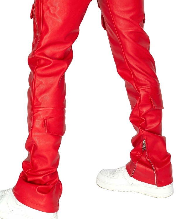Red Leather Pants Lace Up Faux Leather Lace Up Pants Streetwear