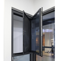 Fenêtre à battant en aluminium, profilé en alliage d'aluminium 6060 à rupture de pont thermique, drainage dissimulé, verre trempé Low-E, insonorisée, pour salon de villa
