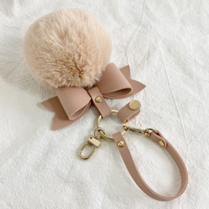 PU leather bow keychain pendant, source factory, exquisite and cute <b>girly</b> bag and <b>car</b> keychain. - Product Image 2