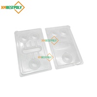 Vente en gros, plateau d'emballage blister en plastique à 3 cavités pour cake pops, contenant transparent pour bonbons et sucettes