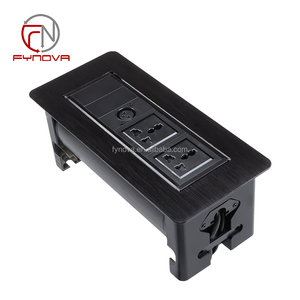 Toma de corriente de 2 salidas de escritorio de oficina oculta toma de corriente eléctrica de mesa empotrada para muebles de oficina y encimeras de cocina - Product Image 6