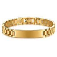 Bracelet à maillons en acier inoxydable gravé sur mesure, hypoallergénique, avec nom personnalisé, bijoux en acier titane pour OEM/ODM