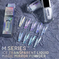 Poudre à Effet Miroir Liquide Transparent Glacé Série Bojun MM pour Nail Art Donut Glacé, Sans TPO, Certifié MSDS, Vente en Gros en Vrac