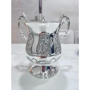 Taza de trofeo de lavado chapada en plata 925 Premio de plata Grabado personalizado Chapado en plata de la mejor calidad a la venta