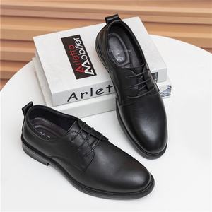 Zapatos Formales de Negocios para Hombre 2026, de Cuero Genuino, Suaves, Transpirables, con Cordones, Cómodos, de Caña Baja, para Bodas, Otoño, Nuevos, con Suela de Goma - Product Image 1