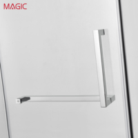 Cloison en verre pour hôtel, verre enduit, charnières en acier inoxydable, design coulissant, style européen, garantie de 3 ans pour salle de bain