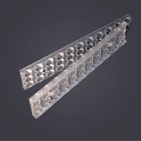 Lentille linéaire LED 3535 286x61mm Lentille optique PMMA Angle de faisceau de 90 degrés pour barres lumineuses LED