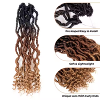 Vente en Gros Nouvelle Extension de Cheveux Ombrés de 10 à 18 Pouces, Tresses au Crochet Locs Passion Déesse, Cheveux Tressés Synthétiques pour Femmes