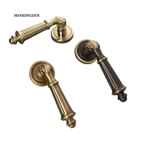 Vente directe du fabricant Poignée de porte intérieure française en laiton massif avec absorption magnétique Poignée de porte silencieuse en bois