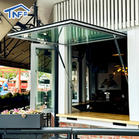Auvent de restaurant pliable moderne pour extérieur commercial, isolation thermique, fenêtre à bascule, fenêtre à vérin à gaz en alliage d'aluminium