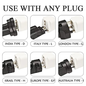 Enchufes de adaptador de enchufe de pared italianos 2 en 1 universales con conexión a tierra UE EE. UU. a Italia Milán Convertidor 3 pines Tipo L 10A 250V Negro - Product Image 6