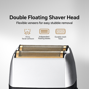 Afeitadora de barba con carga tipo C, máquina de afeitar para cabello y barba con doble cuchilla de lámina - Product Image 3