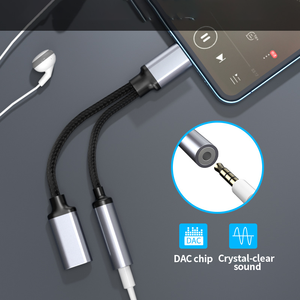 Câble audio universel 2.1 USB-C Type-C pour écouteurs, prise <span class=keywords><strong>jack</strong></span> 3,5 mm personnalisée, chargeur rapide PD60W, sortie DC, OTG, microphone, haut-parleur - Product Image 3