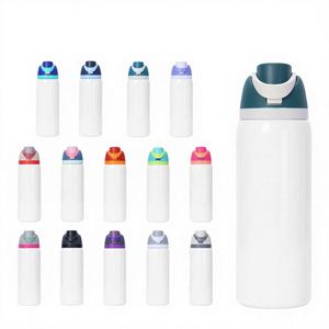 Vaso deportivo de acero inoxidable con aislamiento al vacío, tapa abatible para beber directamente, resistente a caídas, para sublimación transfronteriza. - Product Image 1