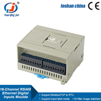 Huaqingjun 16 canaux RS485 Ethernet Module d'entrée numérique Modbus RTU/TCP Acquisition de données RJ45 16DI Module pour serre